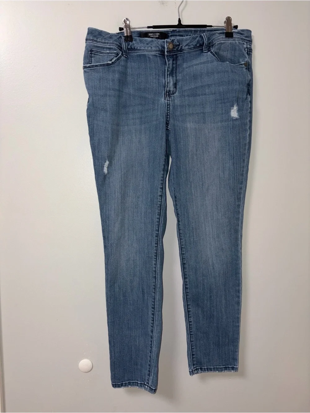 Simply Vera Vera Wang Distressed Mid‎ Rise Skinny Jeans Women’s 12